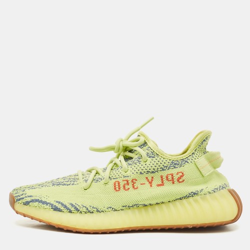 Sneakers Yeezy x Adidas Giallo Neon Maglia Tessuto Boost 350 V2 Semi Frozen Giallo