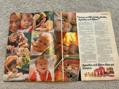 ABBA Agnetha Bjorn Linda Semper Food Rare Swedish Magazine Ad - Image 1 of 3