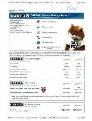 Used Turn Signal / Parking Light Assembly fits: 2006 Scion XB Park Lamp-Turn Sig - Image 1 of 4