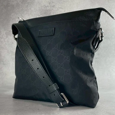 Borsa a tracolla Gucci GG modello nylon in pelle nera autentica - Immagine 1 di 4