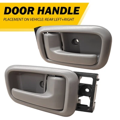 Par de manijas de puerta traseras interiores izquierda+derecha con bisel beige para Toyota Tundra 2000-06 Foto 1 de 4