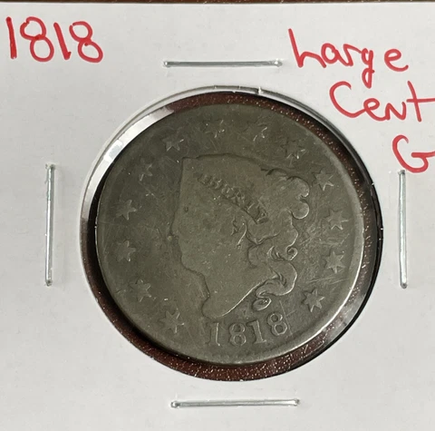 1818 Coronet Head Large Cent Good Cover