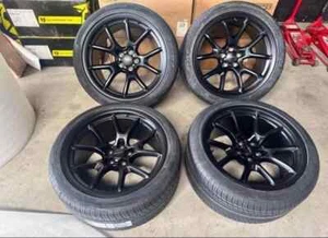 20x11 SATIN BLACK SRT HELLCAT WIDEBODY WHEELS RIMS TIRES CHARGER CHALLENGER -2.5 - Picture 1 of 10
