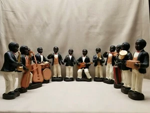 Vintage Hand Painted Porcelain Jazz Figurines New Orleans Preservation Hall - Picture 1 of 12