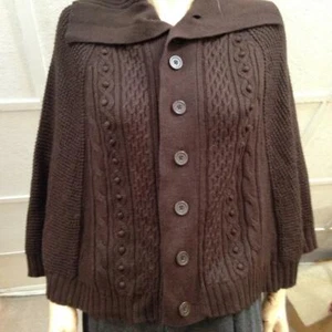 Vintage Dialogue Brown Swing, Sweater, Shawl Cape (OS) - Picture 1 of 8