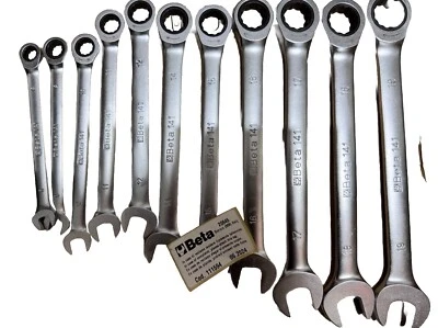 Set Serie 12 Chiavi Combinate Dritte A Cricchetto 8-19mm - Beta 141/S12 11pz - Immagine 1 di 4