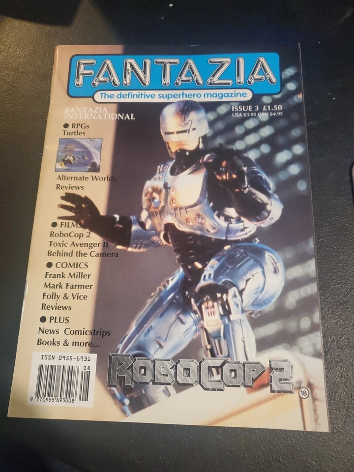FANTASYAZIA #3 1990 журнал ROBOCOP 2 w плакат TMNT токсичный мститель RPG Фрэнк Миллер - Изображение 1 из 4