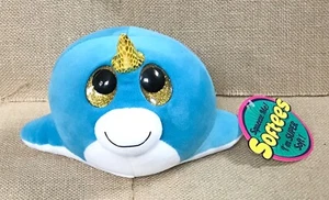 Peluche Softees Six Flags Narval Peluche Juguete Suave Ojos Grandes Océano Costero - Imagen 1 de 7