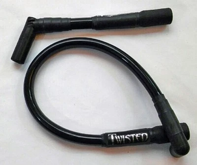 TWISTED 12mm SPARK PLUG WIRES HARLEY DYNA FXD SUPER GLIDE LOW RIDER WIDE GLIDE  - Image 1 of 3