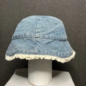 Unbranded Sun Hat Girls Youth 8 Blue Denim Vintage Dainty Cute Outdoor - Picture 1 of 6