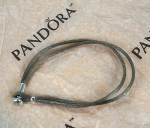 Authentic PANDORA Gray/Green Fabric Cord Bracelet 7" long * FREE SHIPPING * - Picture 1 of 3