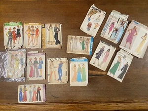 Vintage LOT 14 1970s 1980s  Sewing Dress Patterns Simplicity Butterick McCalls - Picture 1 of 4