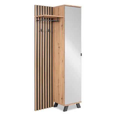 Flurgarderobe Holz Wandgarderobe Garderobe Garderobenpaneel Spiegel Homestyle4u - Bild 1 von 4