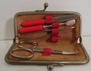 Antique Beauty Mate Lambskin Nail Manicure Pedicure Kit - Imagen 1 de 3