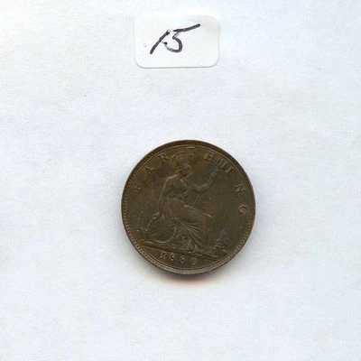 Great Britain 1880 Farthing Nice Choc. Color. (#15)  - Image 1 of 2
