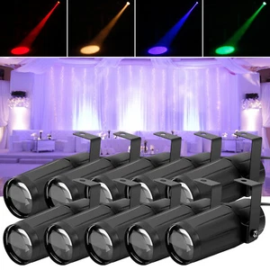 8X LED Pinspot Haz de Luz Escenario Iluminación Blanco Foco KTV DJ Disco Luces - Imagen 1 de 14