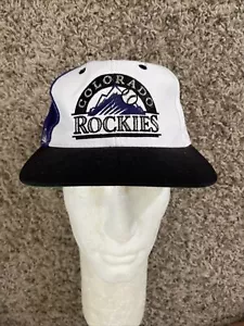 Vintage Colorado Rockies Sports Specialties Logo Spellout White Purple Snapback - Bild 1 von 8