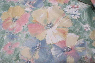 Tela YARDAGE Cortina Estampado Poliéster Algodón Acuarela Florales Foto 1 de 3