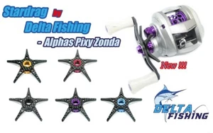 DELTA Carbon Fiber Star Drag Adjustment Daiwa ALPHA・PIXY・ZONDA・Megabass colors - Picture 1 of 17