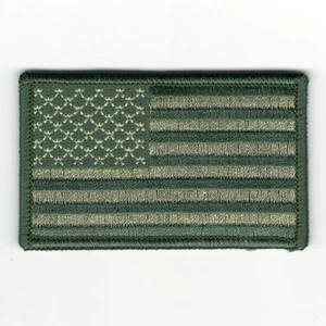 Foliage Green United States US Flag Patch Fits For VELCRO® BRAND Loop Fasteners - Picture 1 of 1