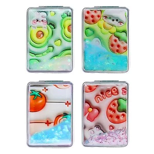 Cute Fruit 4 Pcs Pocket Mirror Kits for Purse Quicksand Portable Small Travel... - Picture 1 of 6