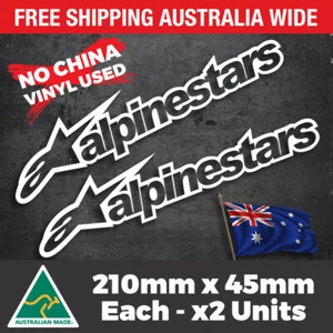 2 x ALPINESTARS RETRO Sticker Decal - 210mm Motorbike Car Ute 4x4 Caravan Esky - Picture 1 of 6