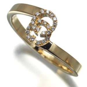 Auth GUCCI Ring GG Running Diamond US5.25-5.5 18K 750 Yellow Gold - Picture 1 of 5