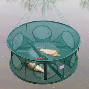 50/60/70cm Automatic Fishing Nets Outdoor Portable Shrimp Crab Trap Cage Mesh - Picture 1 of 11