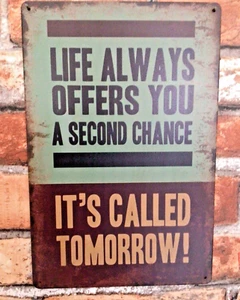 Retro Patina Style 8"x12" Inspirational "Life Always Offers You". ...SHIPS FREE! - Picture 1 of 8