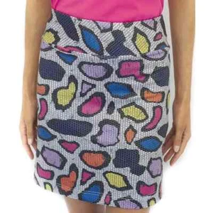 GOLFTINI Jungle Juice Colorful Geometric Bunkers Golf Stretch Skirt Skort XS - Picture 1 of 8