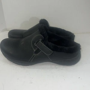 Zueco sin cordones Clarks para mujer mula forrado de piel sintética cuero negro talla 7,5 ajustable  - Imagen 1 de 14
