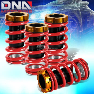 ROJO AJUSTABLE 1-4" NEGRO ESCALA SUSPENSIÓN COILOVER RESORTE PARA 88-00 EG EK DC Foto 1 de 4