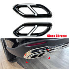 Glossy Chrome Exhaust Tail Mufflers Cover Trim For Benz GLC300 X254 2023+ AMG