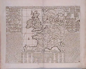 Antique map, Chatelain, Carte pour l'intelligence de l'histoire d'Angleterre - Picture 1 of 1