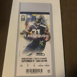Xavien Howard NFL Debut Ticket Dolphins Vs Seahawks 9/11/2016 1st Start & Tackle - Picture 1 of 3