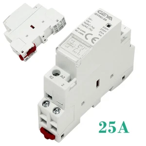 Schaltrelais 2 Wechsler 25A Installationsrelais Hutschiene 1No 1NC - Bild 1 von 13