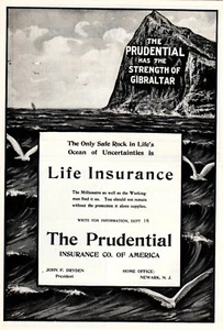 1902 ad vintage Prudential Life Insurance Sea Gulls art Densmore Typewriter Co - Picture 1 of 4