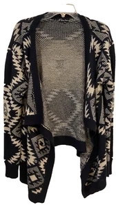 Downtown Coalition Women's Open Front Sweater Size S/M Black Gray Gold 219 - Picture 1 of 9