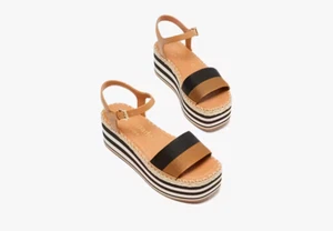 Kate Spade New York Picnic Platform Women Sz 9.5 Black/brown Buckle Ankle Strap - Picture 1 of 4