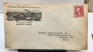 McCray Refrigerator Co. Factory Exterior Boston, MA Uncancelled Adv. Cover OO - Bild 1 von 2