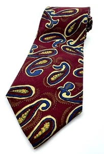 Milano Red Paisley 100% Silk Tie USA Made 57” x 3.5” Vintage Formal Classic - Picture 1 of 7