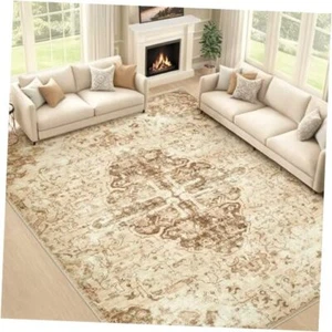 Area Rugs 8x10 Living Room Rug: Large Washable Rugs 8x10 Boho 8'x10' Brown - Picture 1 of 8
