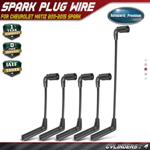 4x Spark Plug Wire Set for Chevrolet Matiz 2011-2015 Spark 11-17 1.0L 1.2L 1.4L - Picture 1 of 8