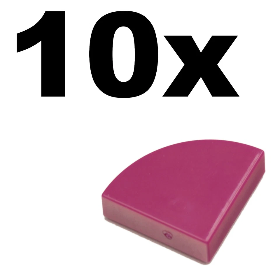 NEW LEGO - TILES - Round - 1 x 1 Quarter - Magenta x 10 - smooth flat  - Image 1 of 1