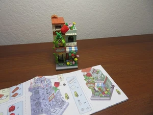 LOZ 1633 Flower Shop Mini Streets (Completed/No Box/With Instruction Sheet) - Foto 1 di 4