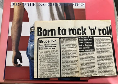 Bruce Springsteen Born In The USA LP + 4 Side Melody Maker 1975 Article /1984 - Image 1 of 4