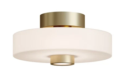 AFX SYDC13LAJUD Sydney 13"W Flush Mount Drum Ceiling Fixture - Brass - Image 1 of 4