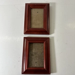 Pequeño marco de fotos estilo comadreja de madera de cerezo natural de 3”x4” juego de 2 para foto de 2”x3” - Imagen 1 de 6