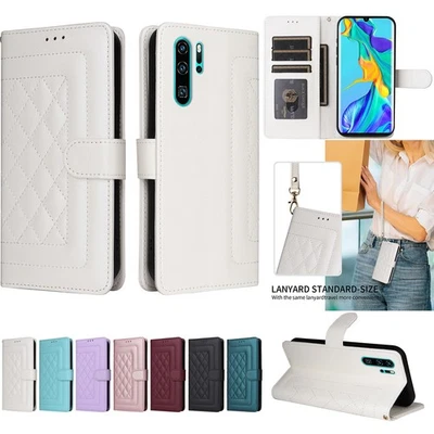 For Huawei Y9 Prime P30 Pro P30 Lite Leather Wallet Case Wrist Strap Flip Cover - Image 1 of 4