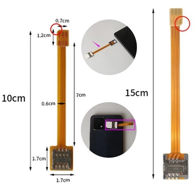 Dual SIM Card Adapter SIM-Extender for Android Phone 5G External Nano Card Slot - Image 1 of 4